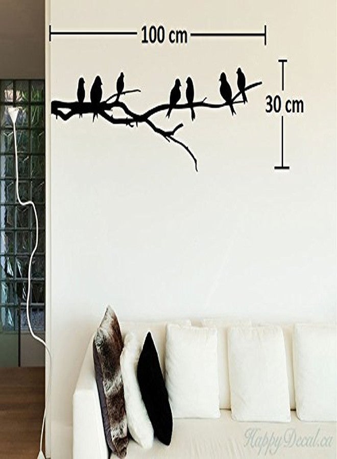 Asmi Collections Wall Stickers Beautiful Birds On a Tree Branch - Black - Image 2