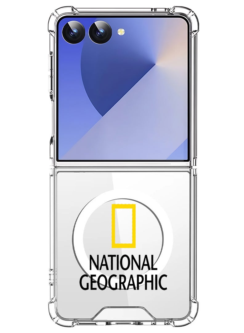 Theodor Magnetic Case for Samsung Galaxy Z Flip 7 Compatible with MagSafe Wireless Charging, Shockproof Phone Bumper Cover National Geography - Image 1