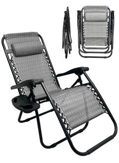 RENOVO 2 Piece Patio Chaise Lounges Chair gravity chair with adjustable backrest and footrest Sunlounger for Poolside Backyard and Beach  - Image 2