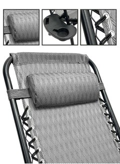 RENOVO 2 Piece Patio Chaise Lounges Chair gravity chair with adjustable backrest and footrest Sunlounger for Poolside Backyard and Beach  - Image 3