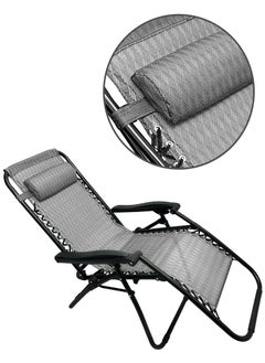 RENOVO 2 Piece Patio Chaise Lounges Chair gravity chair with adjustable backrest and footrest Sunlounger for Poolside Backyard and Beach  - Image 5