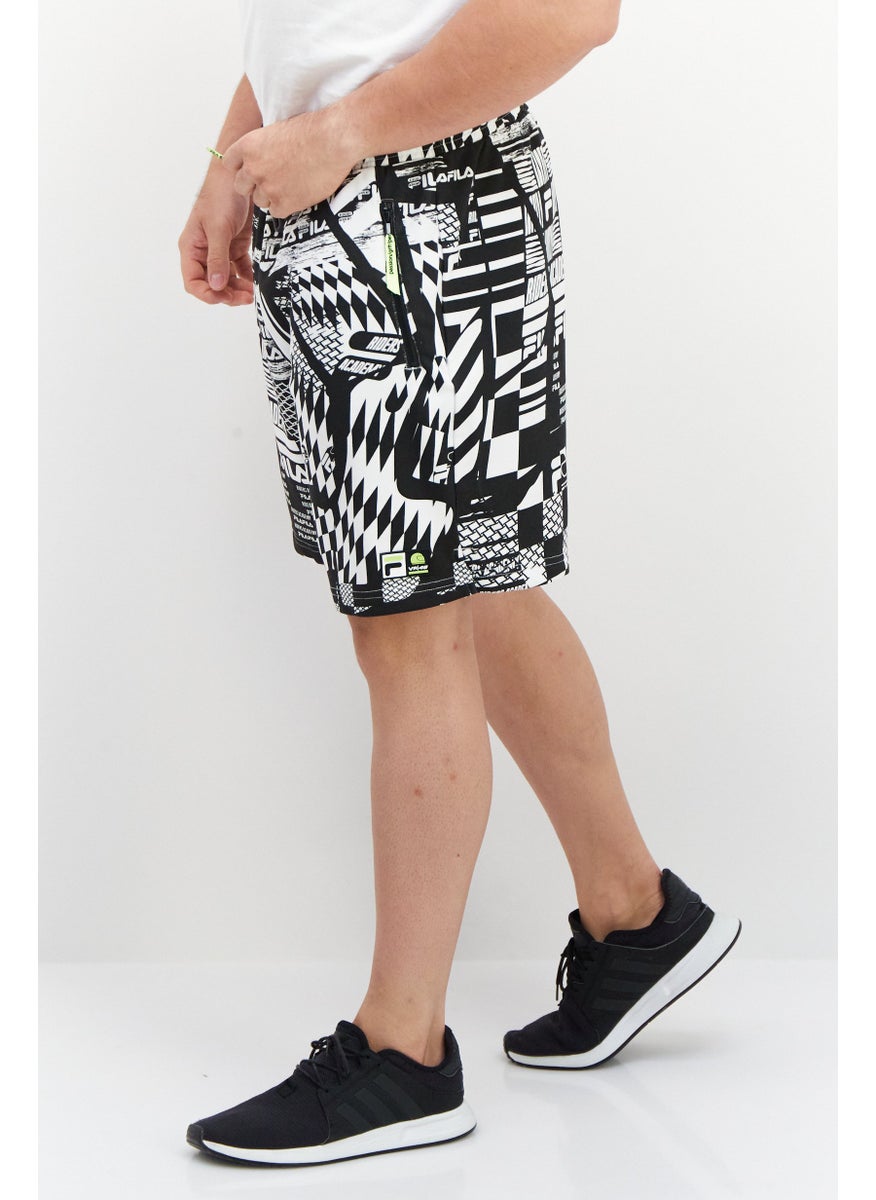 FILA Men Sportswear Fit Allover Print Training Shorts, Black  - Image 2