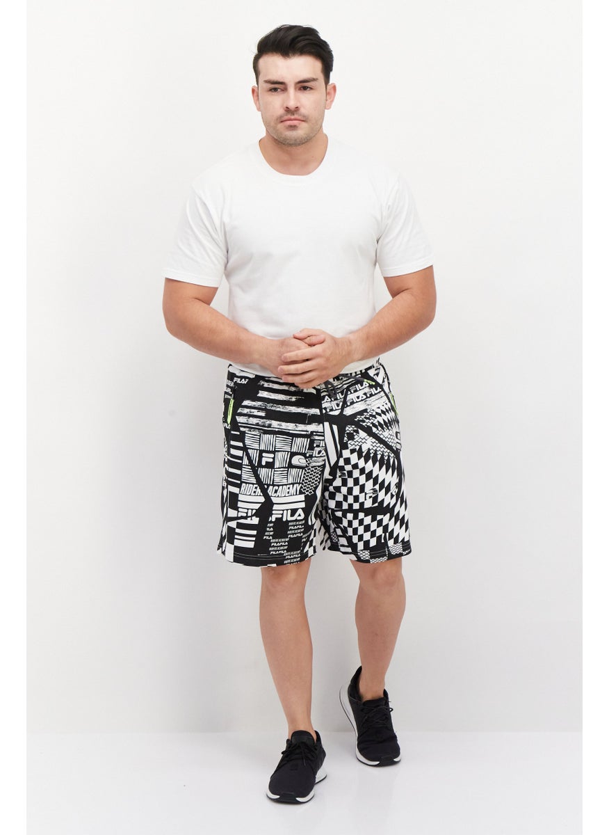 FILA Men Sportswear Fit Allover Print Training Shorts, Black  - Image 4