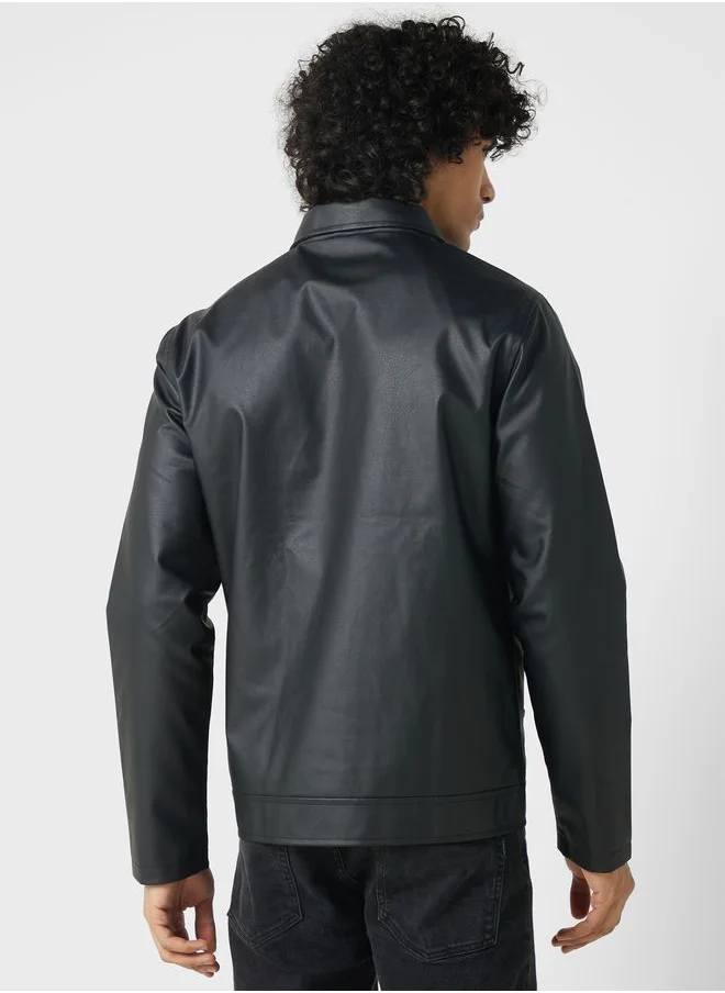 Seventy Five Pu Biker Jacket