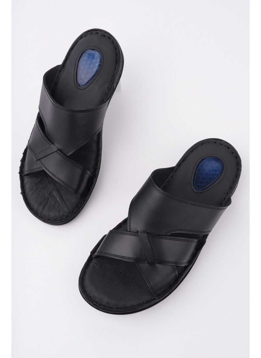 muggo Eco Guaranteed Men's Daily Leather Comfortable Soft Sole Orthopedic Slippers  - Image 5