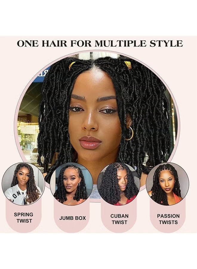 3 Packs Springy Afro Twist Hair, 12 Inch Marley Twist Braiding Hair, Afro Twist Hair Pre-Separated Spring Twist Hair, Natural Black Kinky Twist Hair Extensions for Women(12 Inch Pack of 3) - Image 2