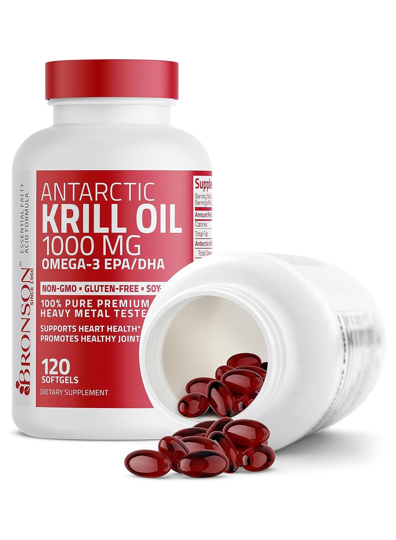 Bronson Antarctic Krill Oil 1000 Mg With Omega3S Epa Dha And Astaxanthin Heavy Metal Tested 120 Softgels 60 Servings  - Image 5