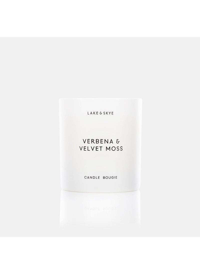 Lake & Skye Lake & Skye Verbena & Velvet Moss Candle, (8 oz) 50 Hours of Burn Time, 100% Soy Wax, Vegan - Floral Green Scent with Spicy Twist 