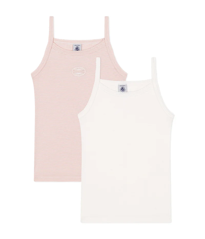 Petit Bateau Children's cotton vests with fine straps - 2-pack