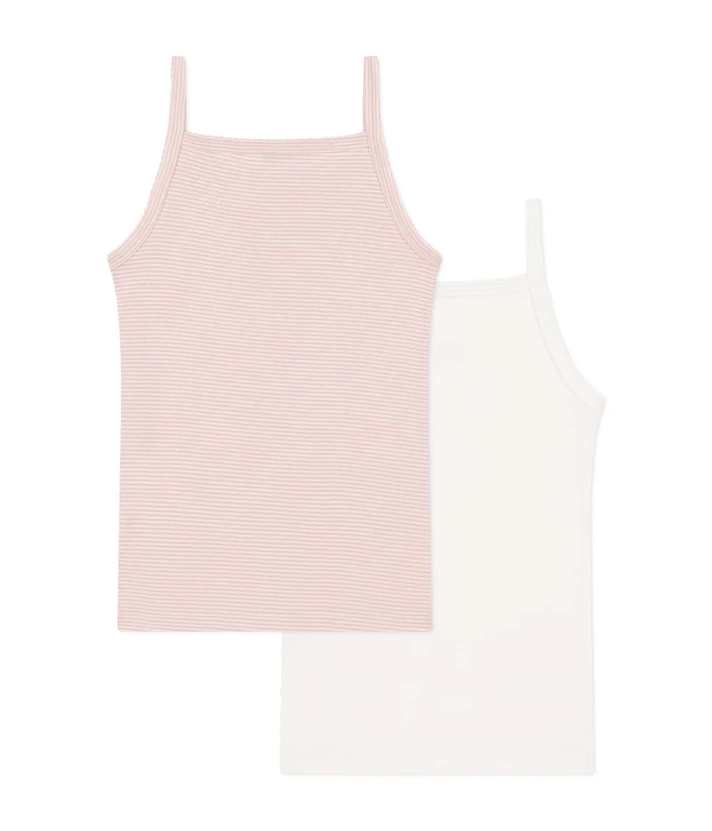 Petit Bateau Children's cotton vests with fine straps - 2-pack