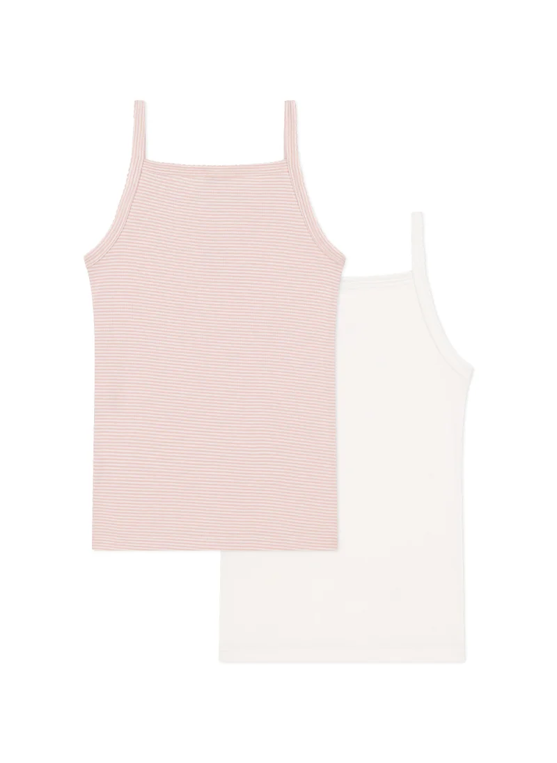 Petit Bateau Children's cotton vests with fine straps - 2-pack