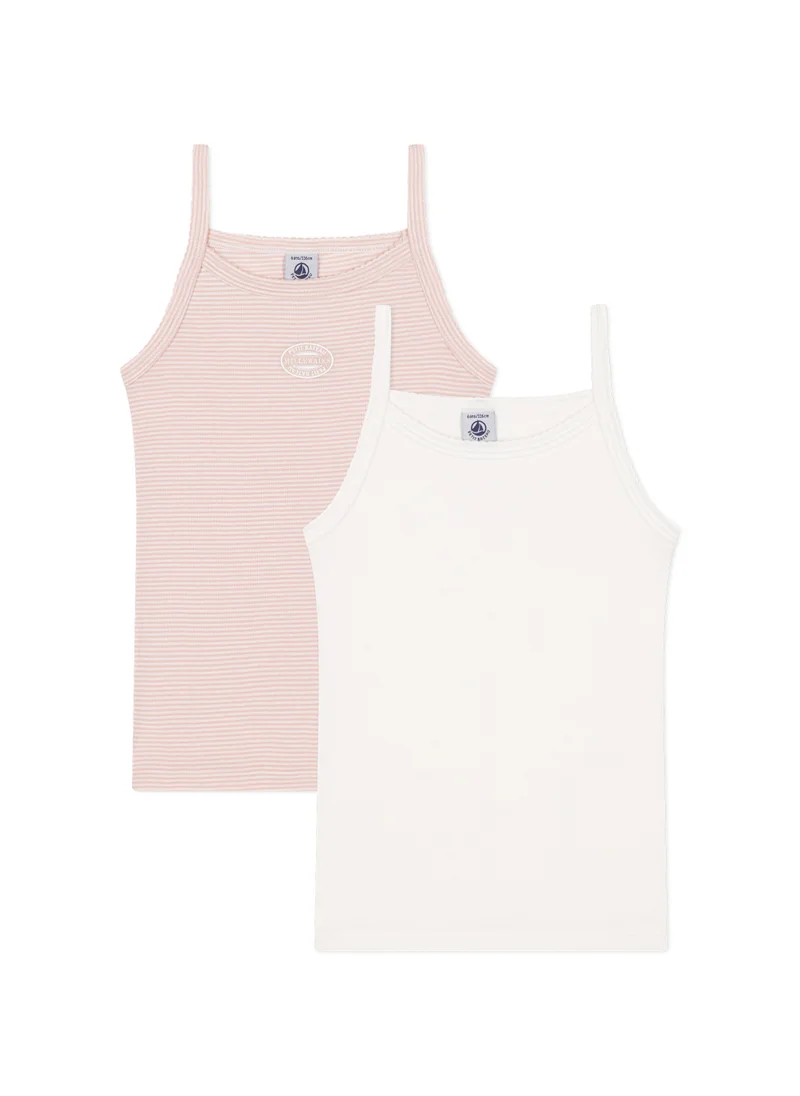 Petit Bateau Children's cotton vests with fine straps - 2-pack