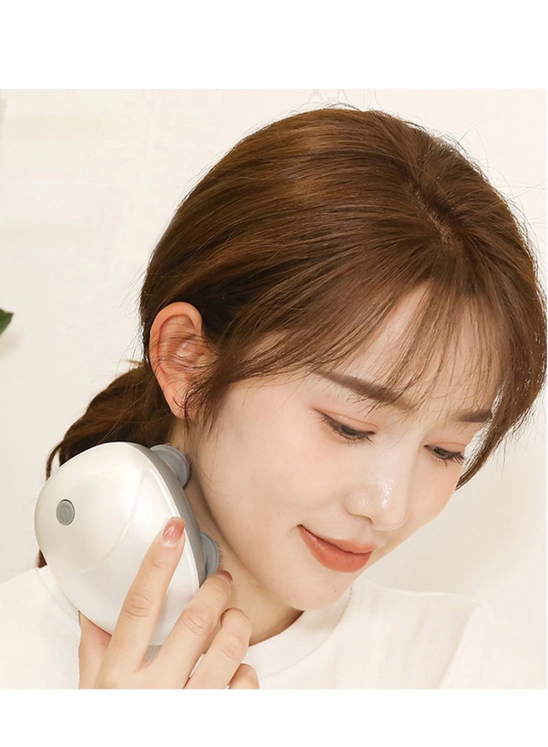 Portable Electric Scalp Massager Cordless Head Massager with 4 Kneading Heads Pink - Image 3