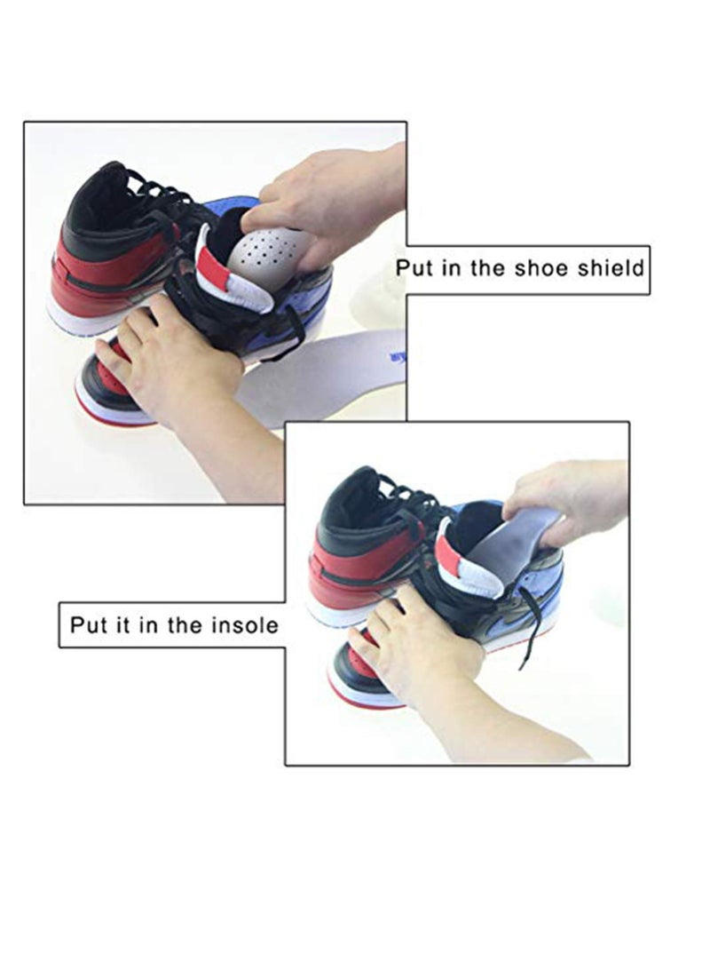 2 Pairs Sneaker Crease Protectors Durable Anti Wrinkle Toe Box Guards for Men UK 6-12 Women 5-9 White Running Casual Shoes - Image 3