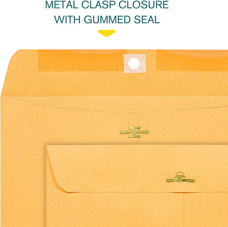 EnDoc Clasp Envelopes – 9.5x12.5 Inches Brown Kraft Catalog Envelopes Letter Size - 30 Pack - with Clasp Closure & Gummed Seal – 28lb Heavyweight Paper Envelopes for Home, Office, Business, Legal or School - Image 4