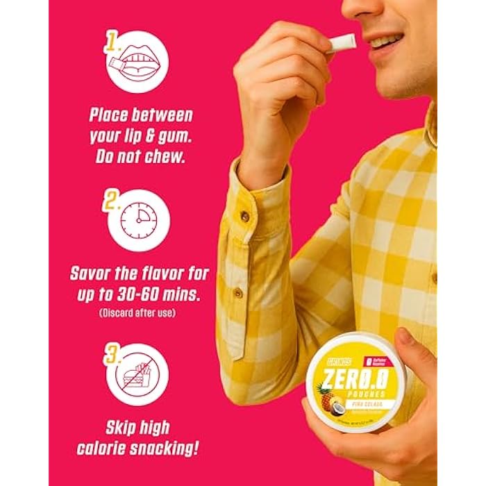 Grinds Zero.O Pouches - Caffeine Free Pouches - Sugar-Free - 0 Calories - Naturally Flavored - Piña Colada - 3 Pack - 18 Pouches Per Can - Image 5