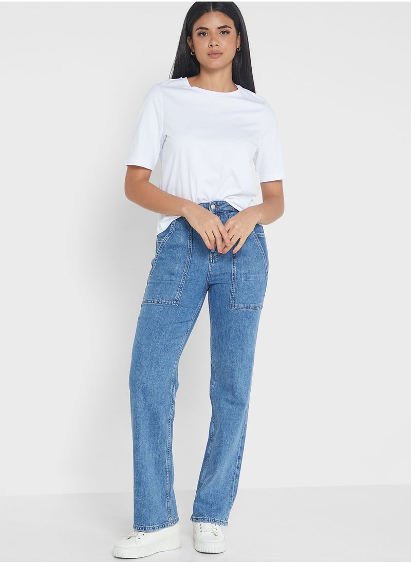 VERO MODA - Pocket Detail Straight Jeans - Image 1