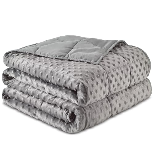 Sivio Weighted Blanket for Adults (15 lbs, 48" x 72") Soft Minky Heavy Blanket for Sleeping Perfect for 140-160 lbs, Twin Size Breathable Weighted Throw Blanket, Machine Washable, Grey - Image 1