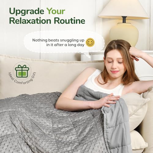 Sivio Weighted Blanket for Adults (15 lbs, 48" x 72") Soft Minky Heavy Blanket for Sleeping Perfect for 140-160 lbs, Twin Size Breathable Weighted Throw Blanket, Machine Washable, Grey - Image 4
