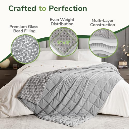 Sivio Weighted Blanket for Adults (15 lbs, 48" x 72") Soft Minky Heavy Blanket for Sleeping Perfect for 140-160 lbs, Twin Size Breathable Weighted Throw Blanket, Machine Washable, Grey - Image 5