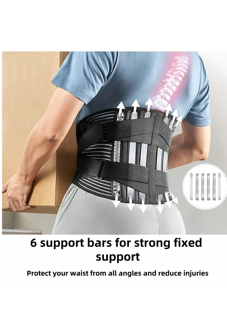 Back brace for lower back pain relief with 3D lumbar pad, 6X back support straps with replaceable men/women straps, soft and breathable mesh fabric lumbar support for herniated disc, (Size M waist 2.1-3 feet, 75-95CM) - Image 2