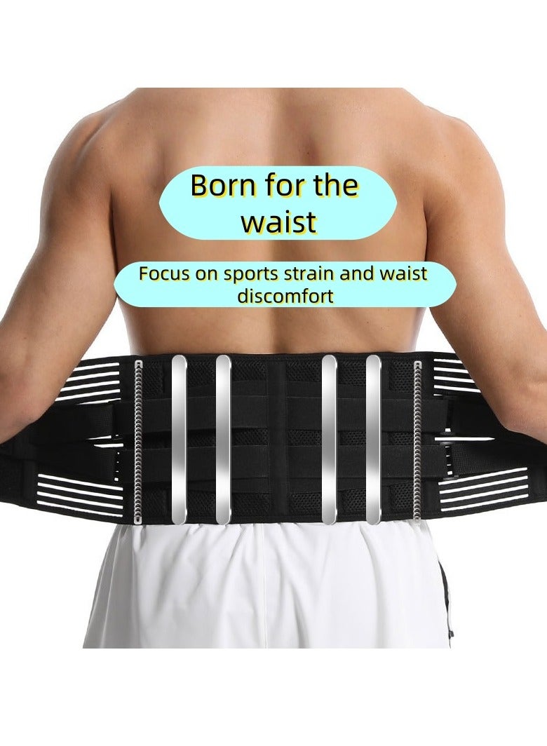 Back brace for lower back pain relief with 3D lumbar pad, 6X back support straps with replaceable men/women straps, soft and breathable mesh fabric lumbar support for herniated disc, (Size M waist 2.1-3 feet, 75-95CM) - Image 3
