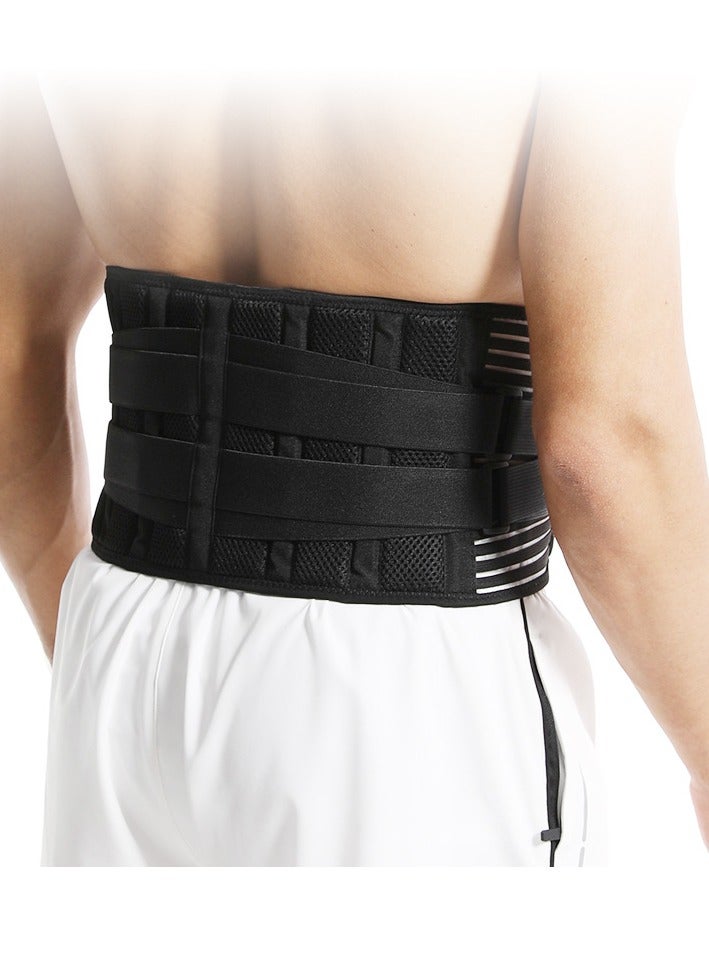 Back brace for lower back pain relief with 3D lumbar pad, 6X back support straps with replaceable men/women straps, soft and breathable mesh fabric lumbar support for herniated disc, (Size M waist 2.1-3 feet, 75-95CM) - Image 4