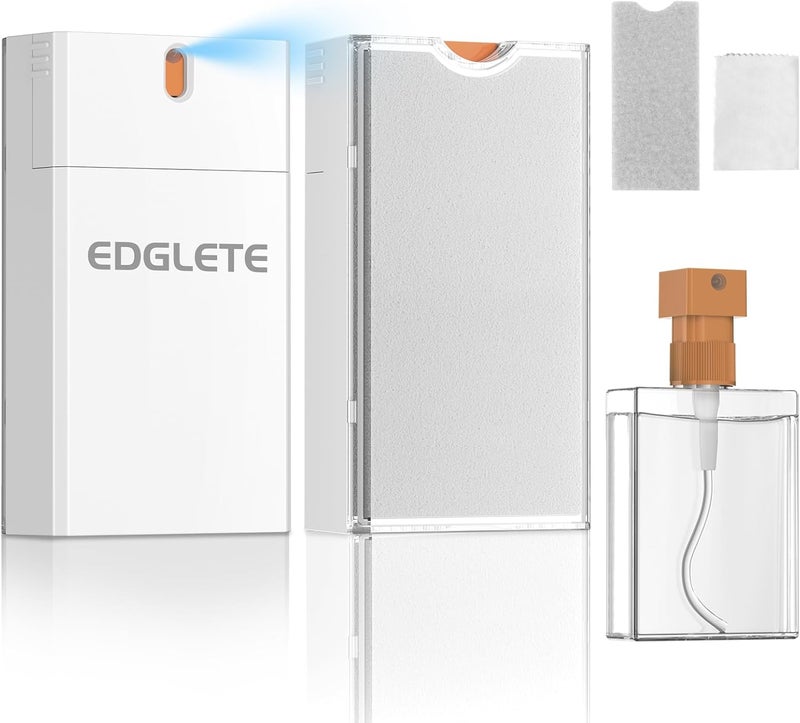 Edglete مجموعة تنظيف الشاشة لتنظيف شاشات الهواتف وأجهزة الكمبيوتر المحمولة والهواتف الذكية وأ��هزة iPad والأجهزة اللوحية والشاشات وأجهزة MacBook والتلفزيونات، مع رذاذ تنظيف الشاشة 55 مل BrightWhite - Image 1