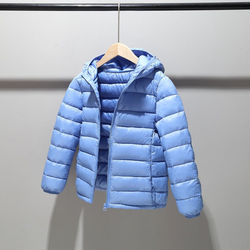 Lightweight Kids Winter Cotton Jacket Light Blue 