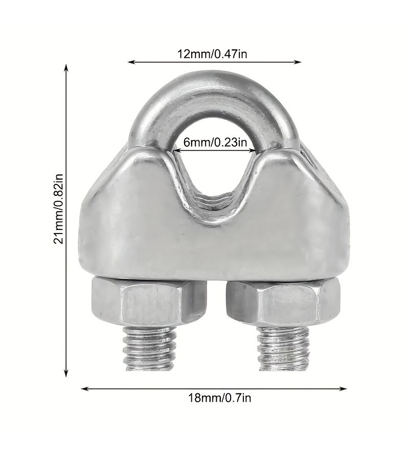 10 Pcs Stainless Steel U Type Cable Clips For Secure Wire Fixing - Image 3