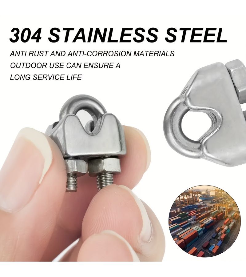 10 Pcs Stainless Steel U Type Cable Clips For Secure Wire Fixing - Image 1