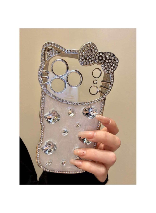 QZ iPhone 17 Pro Max Hello Kitty Rhinestone Phone Case, Luxury Bling Full-Cover Protector - Image 4