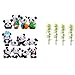 Mangdunt 32 Pcs Cute Panda Toys Figurines Playset and Emulation Simulation Bamboo Cupcake Toppers Cake Decorations - Image 3
