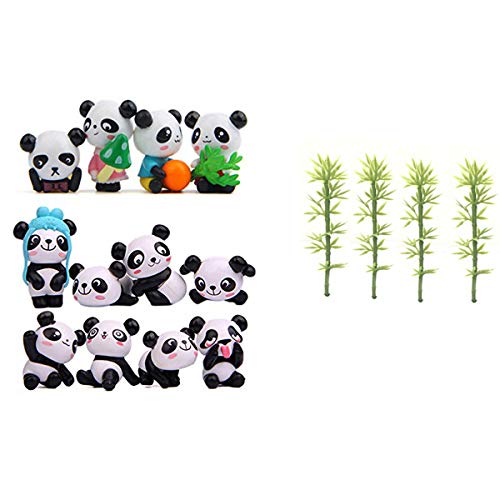 Mangdunt 32 Pcs Cute Panda Toys Figurines Playset and Emulation Simulation Bamboo Cupcake Toppers Cake Decorations - Image 1
