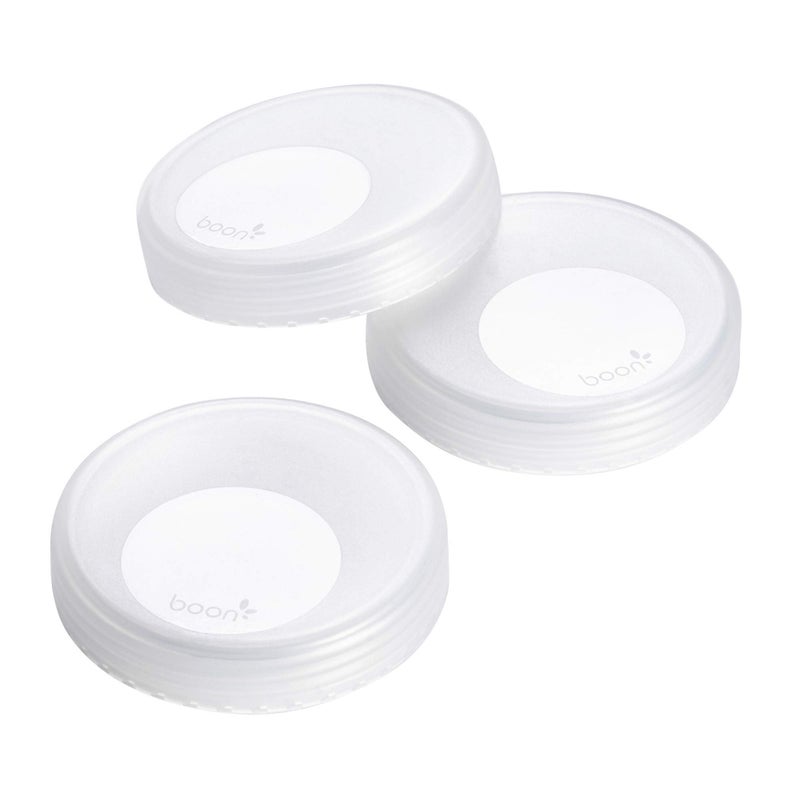 Boon Nursh Breast Milk Storage Lids - Made for Boon Nursh Bottles - Lids for Formula Travel Container - Breastfeeding Essentials and Baby Feeding Supplies - 3 Count - Image 1