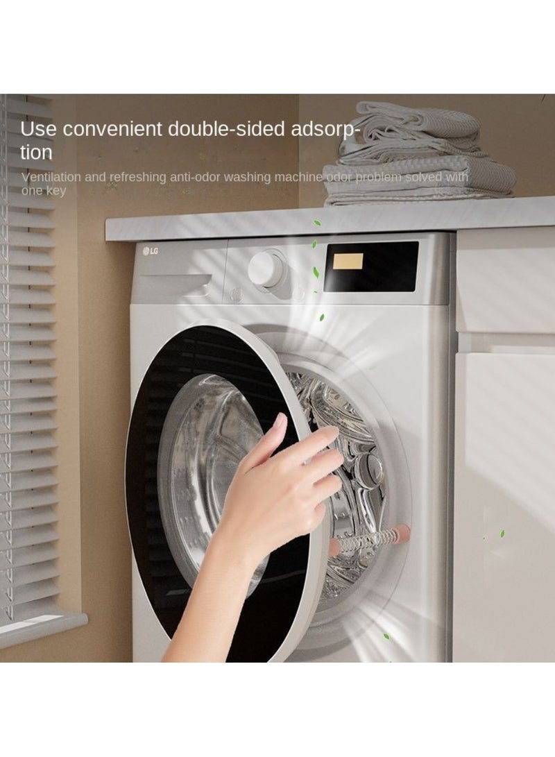2-piece white magnetic suction washing machine door holder - drum type ventilation anti-collision door stopper | universal dryer/dishwasher door plug | magnetic limiter to keep the door open for ventilation (washing machine accessory) - Image 5