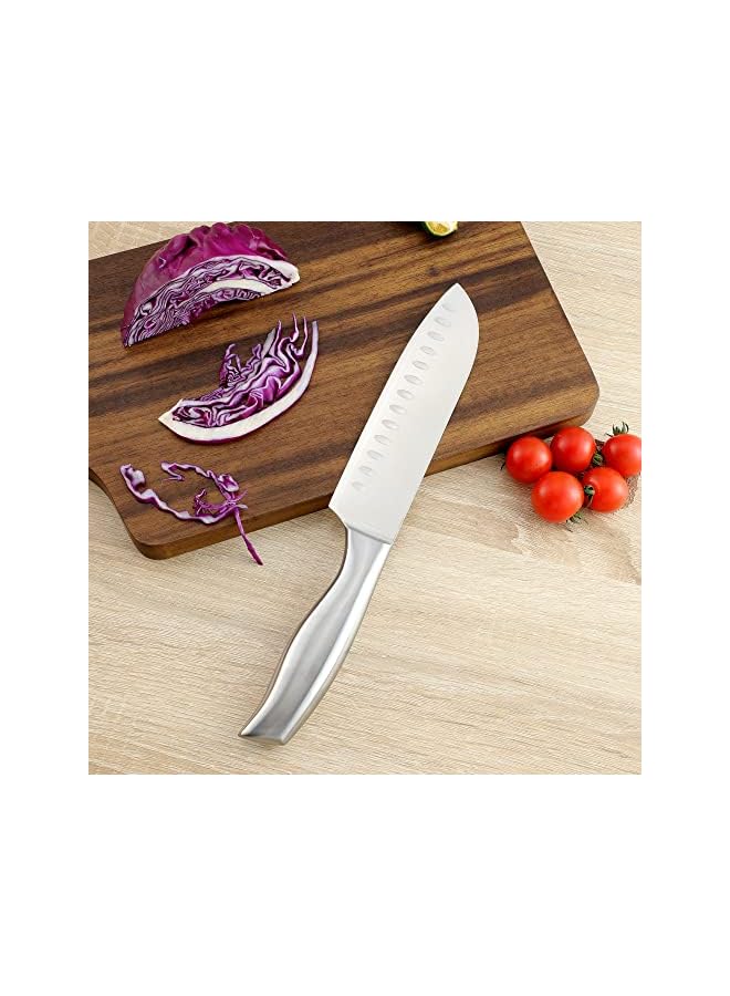 PROMASS 15-Piece Premium Kitchen Knife Set With Wooden Block, High Carbon Stainless Steel Knife Set, One-piece Dishwasher Safe Kitchen Knives Set, Self-sharpening, Ergonomic Handle - Image 3