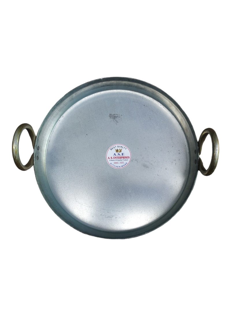 AS A S Mild Steel Flat KadhaiTaviTaiFry Pan for Making Jalebi Maal Pua Dal Tadka 12 inch 30 CM 2 Liter  - Image 4