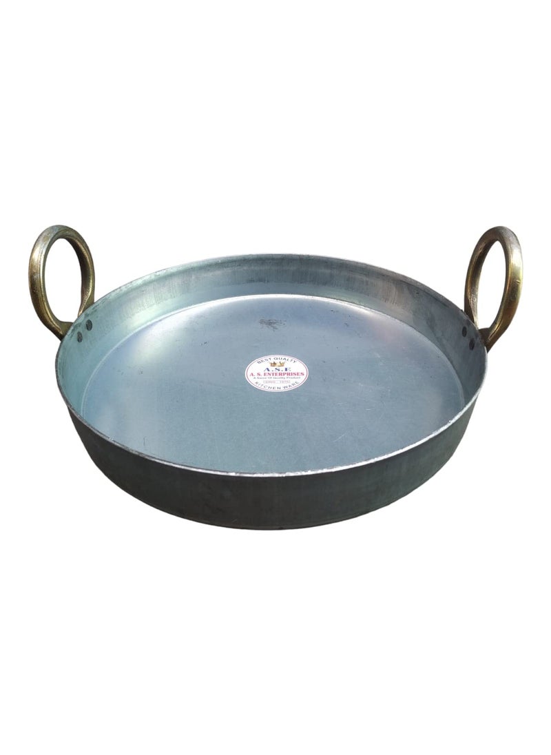 AS A S Mild Steel Flat KadhaiTaviTaiFry Pan for Making Jalebi Maal Pua Dal Tadka 12 inch 30 CM 2 Liter  - Image 5