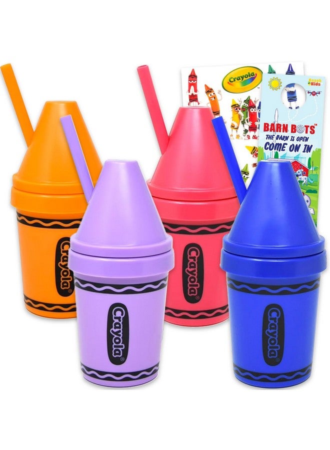 Crayola 13 Oz Water Bottle Set - Bundle with 4 Refillable Cups with Straws for School Supplies, Sports, Party Supplies, More | Crayola Tumbler Cups for Toddlers Birthday - Image 1