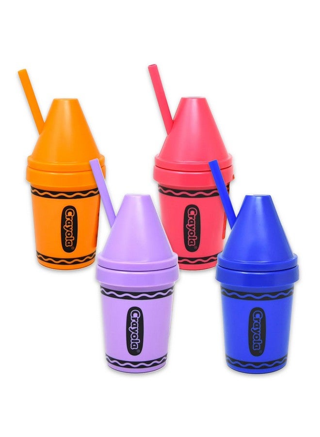 Crayola 13 Oz Water Bottle Set - Bundle with 4 Refillable Cups with Straws for School Supplies, Sports, Party Supplies, More | Crayola Tumbler Cups for Toddlers Birthday - Image 2