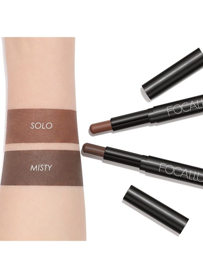 FOCALLURE 2 Pcs Shimmer Cream Eyeshadow Stick,Brightener Eyeshadow Pencil Crayon,Highlighter Eye Shadow Stick Sets with Crease-proof Formula,Long Lasting Waterproof Eye Shadow Make Up (Rich Rum) - Image 5