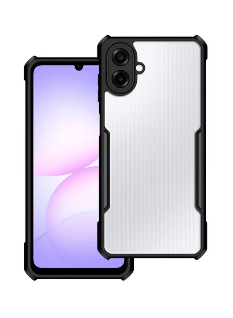 Xundo Clear Case for Samsung Galaxy A07 | Premium Rugged | Durable Shock-absorbing Frame | Black Border | Thermoplastic Polyurethane | Airbag Anti-drop Protection - Clear - Image 1