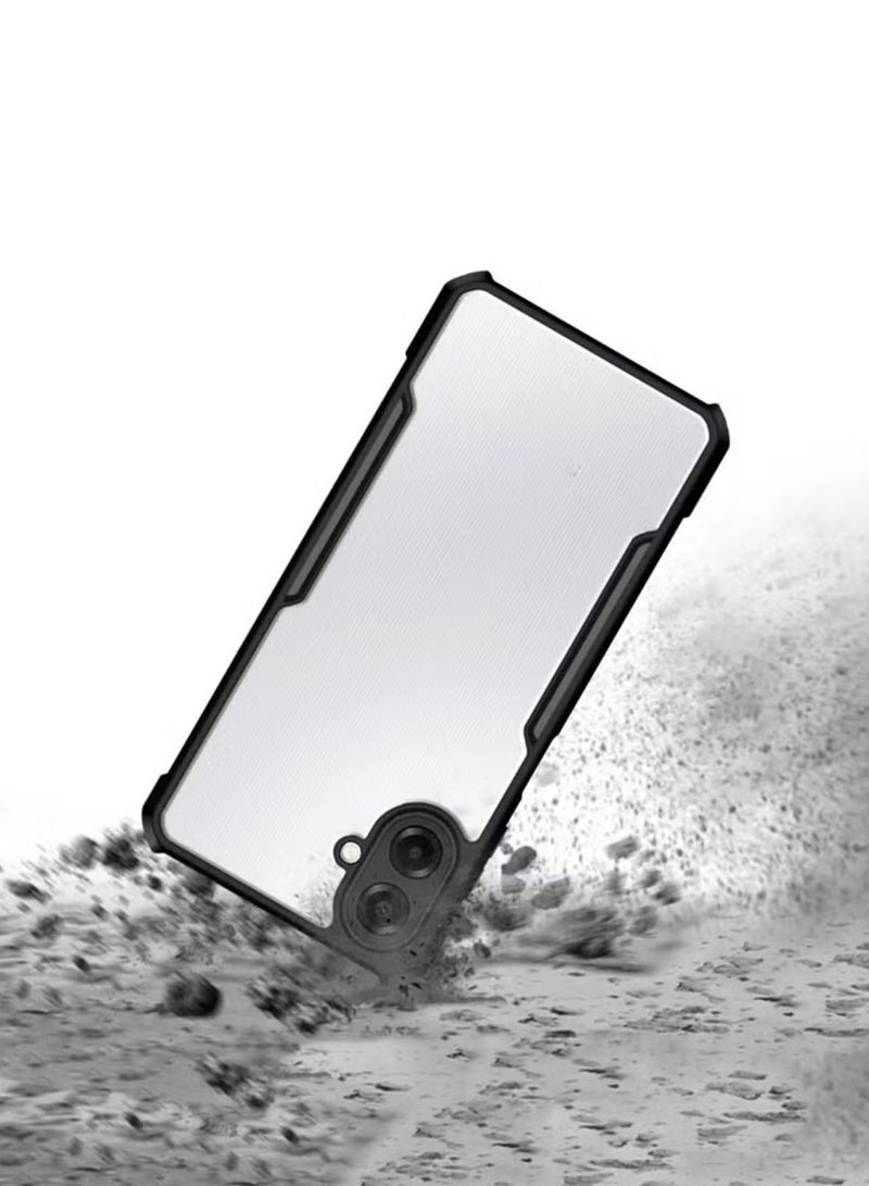 Xundo Clear Case for Samsung Galaxy A07 | Premium Rugged | Durable Shock-absorbing Frame | Black Border | Thermoplastic Polyurethane | Airbag Anti-drop Protection - Clear - Image 3