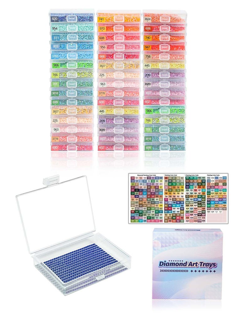YBUTVY Diamond Art Trays with Lids, 45PCS Diamond Painting Trays with Lids ï¼† Diamond Art Storage, Gift Box Diamond Painting Accessories for Diamond Art Beads - Image 1