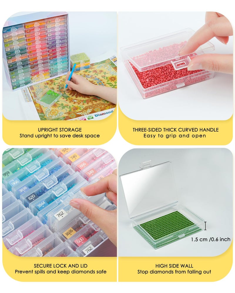 YBUTVY Diamond Art Trays with Lids, 45PCS Diamond Painting Trays with Lids ï¼† Diamond Art Storage, Gift Box Diamond Painting Accessories for Diamond Art Beads - Image 3