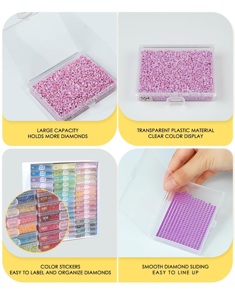 YBUTVY Diamond Art Trays with Lids, 45PCS Diamond Painting Trays with Lids ï¼† Diamond Art Storage, Gift Box Diamond Painting Accessories for Diamond Art Beads - Image 4