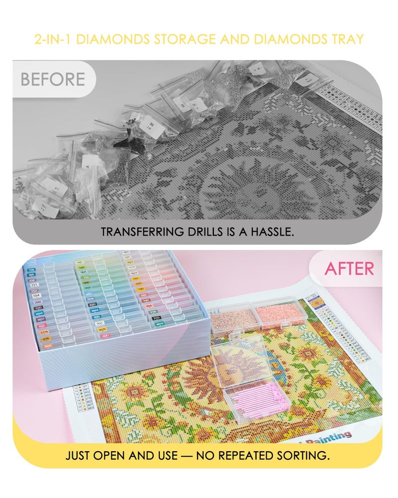 YBUTVY Diamond Art Trays with Lids, 45PCS Diamond Painting Trays with Lids ï¼† Diamond Art Storage, Gift Box Diamond Painting Accessories for Diamond Art Beads - Image 5