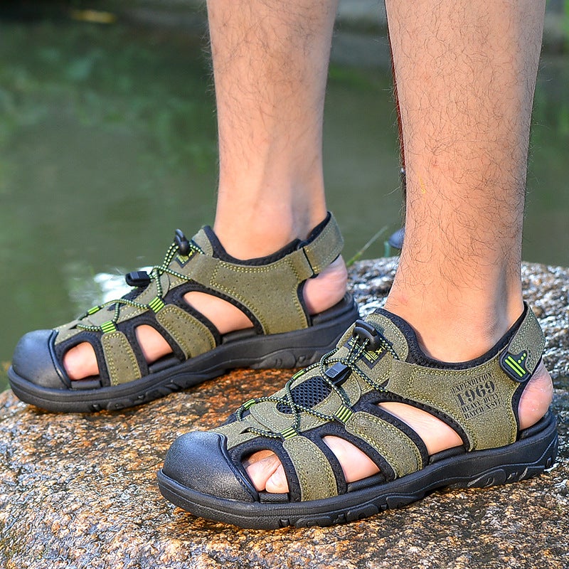 2023 Summer New Men's Sandals Casual Large Size Handmade Beach Shoes Sports Non-slip Breathable EVA Toe Shoes - Image 2