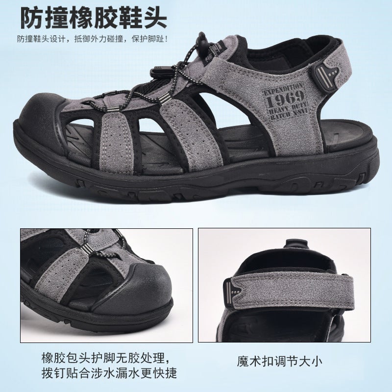 2023 Summer New Men's Sandals Casual Large Size Handmade Beach Shoes Sports Non-slip Breathable EVA Toe Shoes - Image 5
